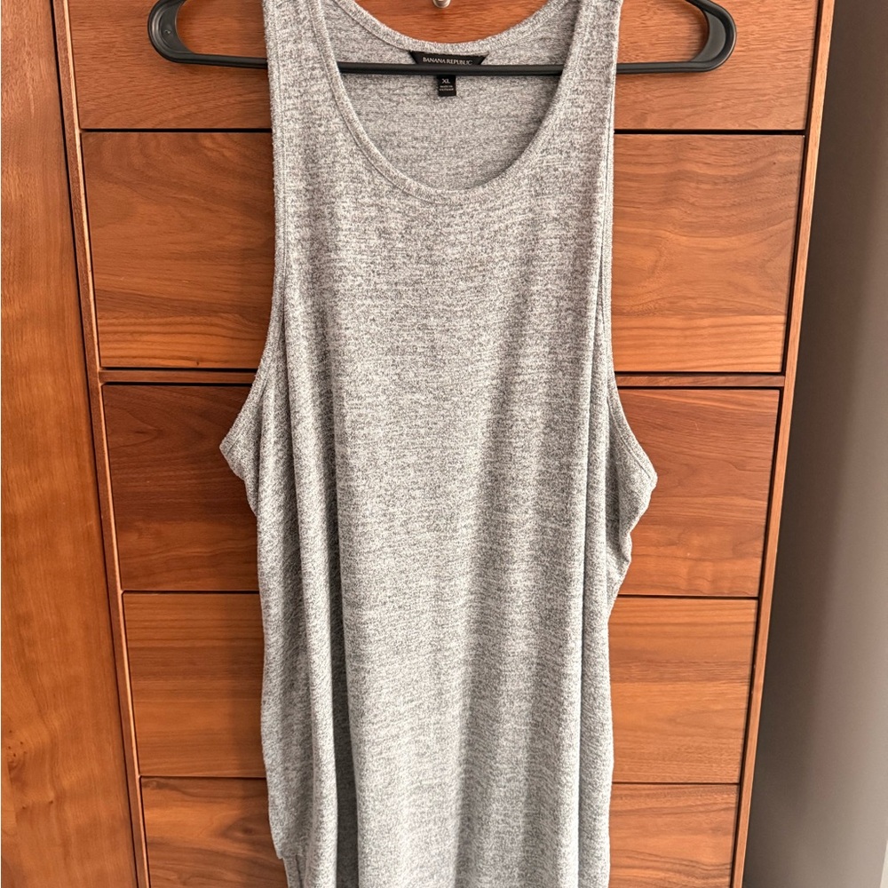 Banana Republic Womens Tank Top Gray Lounge Normcore Streetwear Momcor XL - Picture 4 of 11